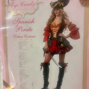 Eye Candy Pirate Costume in Red and Black